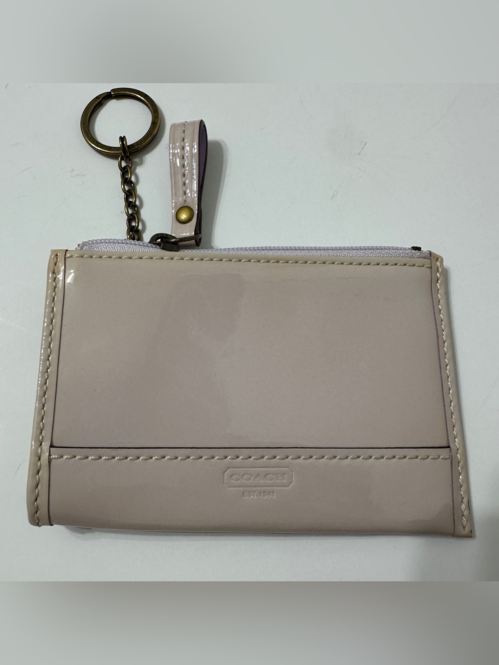 VTG Coach Patent Leather Mini Zip Pouch Key and Card/Coin Case